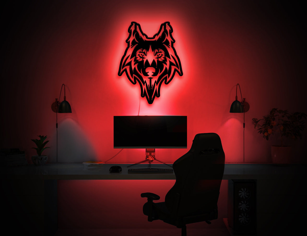 Wolf Led Sign Wall