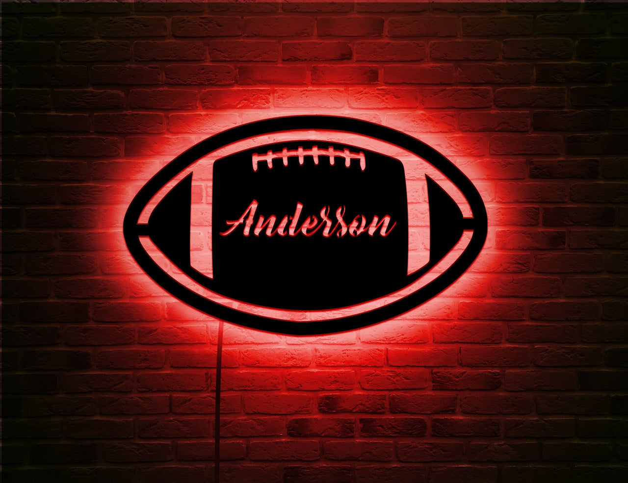 Personalize American Football Ball Led Sign Wall Art Decor