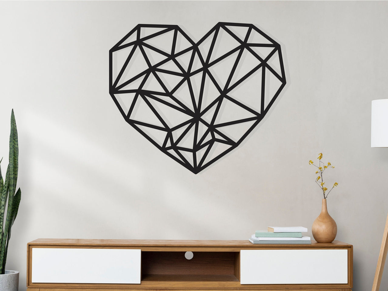 Heart Wall Decor - Heart Wall Art - Geometric Wall Art - Valentines Decor - Love Wall Art - Heart Sign Home Decor for Bedroom